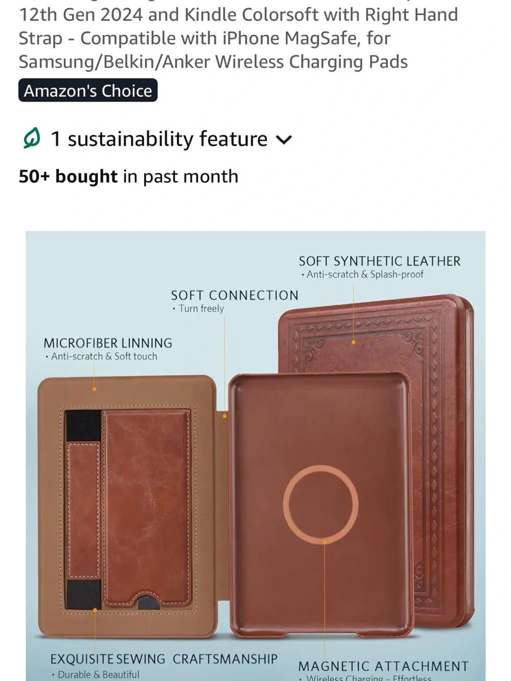 CoBak MagSafe Leather-Style Brown Tablet Folio Case - Classic Protective Cover